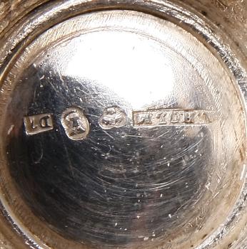 PARTI PRISPOKALER, 7 delar, silver, bla K. Andersson, Stockholm, 1900-talets första hälft.