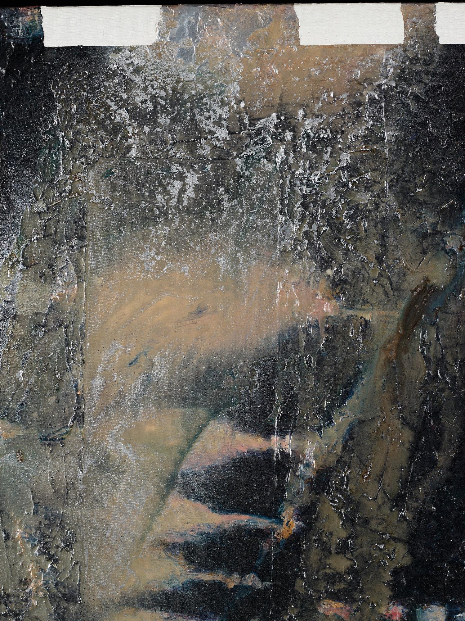 MAX MIKAEL BOOK, mixed media on canvas, signed MM Book verso and dated 1989.