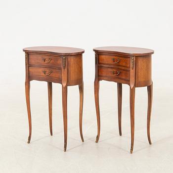 Side tables/Bedside tables, a pair, Rococo style, mid-20th century.