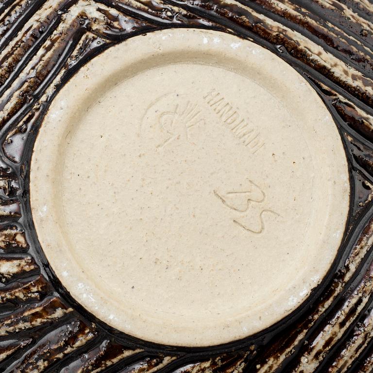 BRITT-LOUISE SUNDELL, ytterfoder, stengods, Gustavsberg Studio, signerat BS.