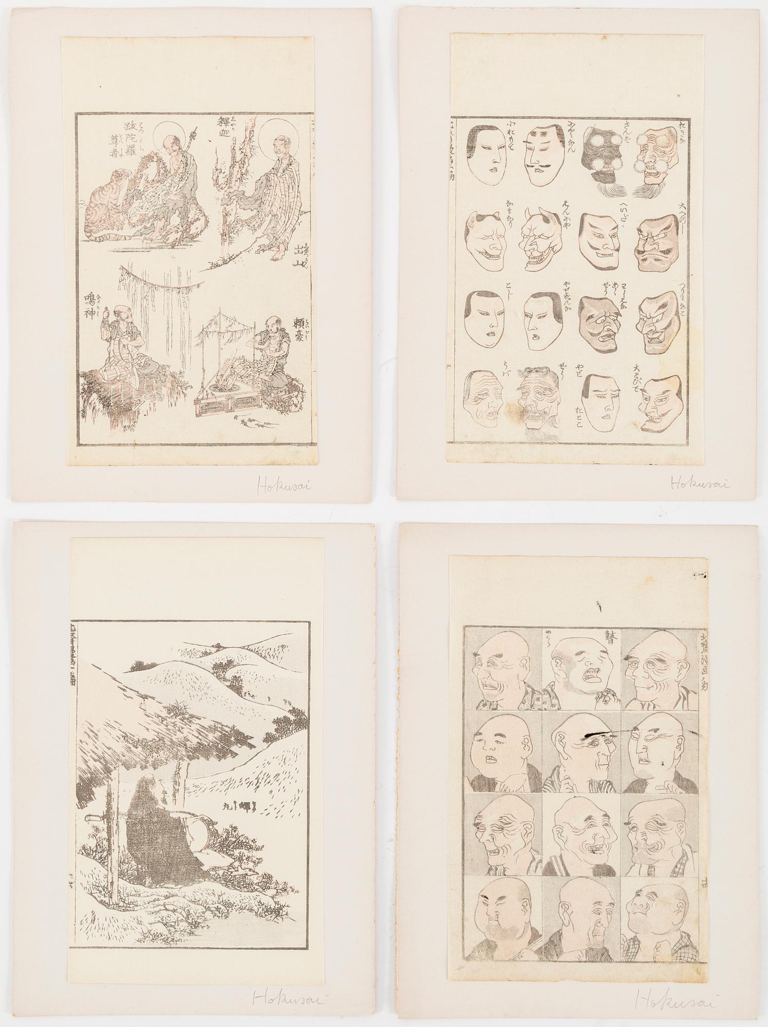 SHEETS from woodblock book, 24 pc, Japan, 19th century.