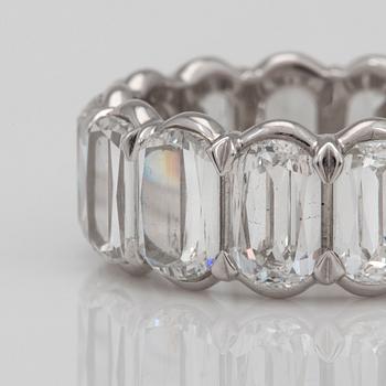 A circa 9.60ct Christopher designs, Uma, "L'amour" crisscut diamond eternity ring.