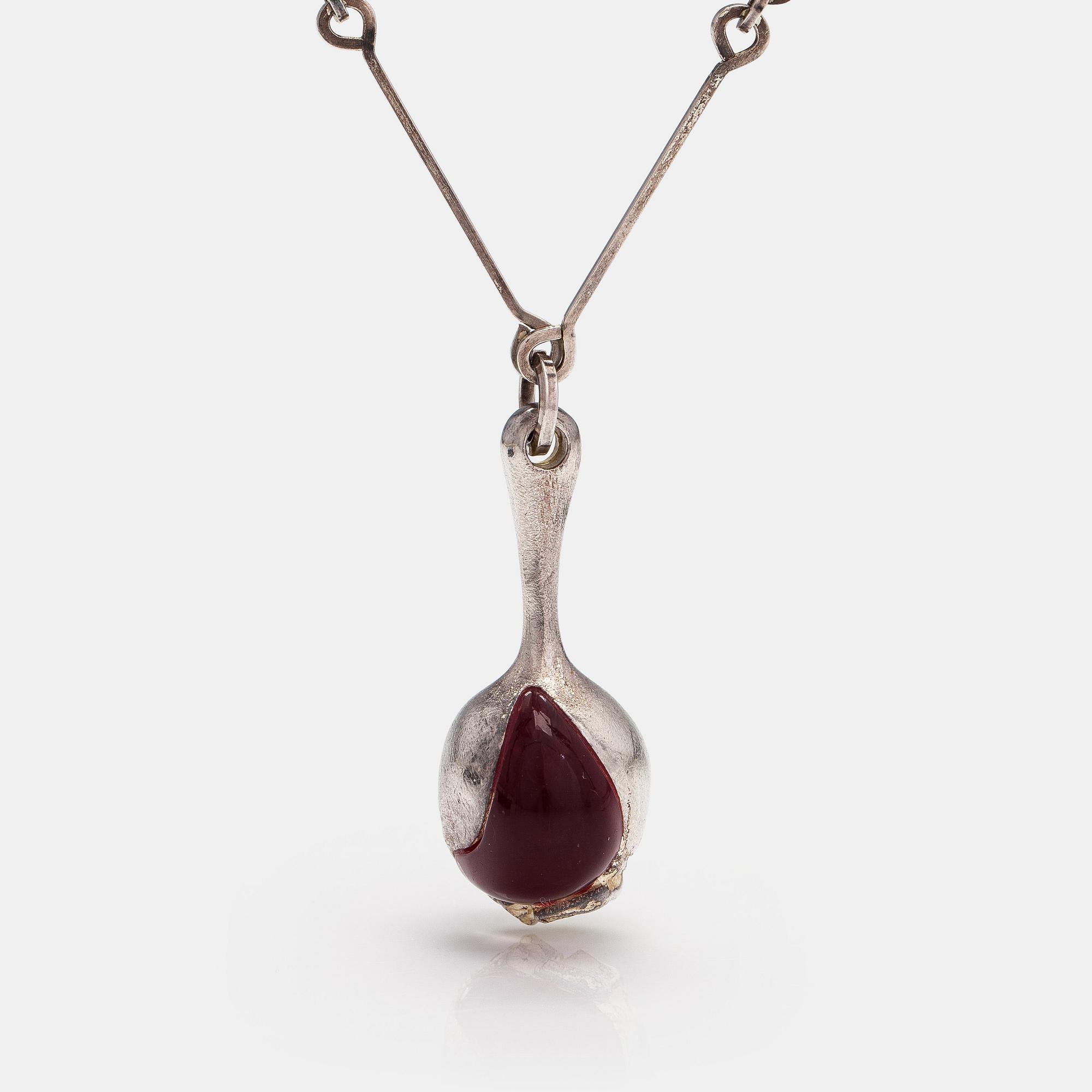 Björn Weckström, "Nectaris", a sterling silver and acrylic necklace. Lapponia 1973.