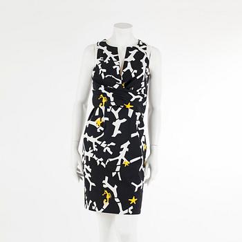 GUCCI, a black-and white printed cotton dress, italian size 42.