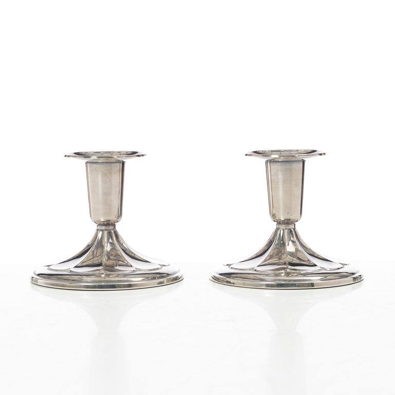 Ljusstakar, ett par, silver, Ceson, Göteborg, 1968.