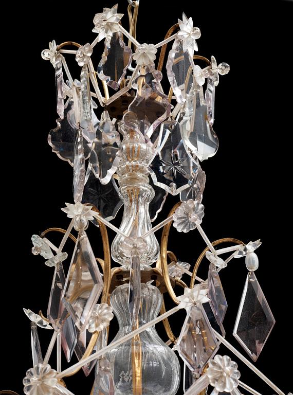 A Swedish Rococo 18th century six-light chandelier.
