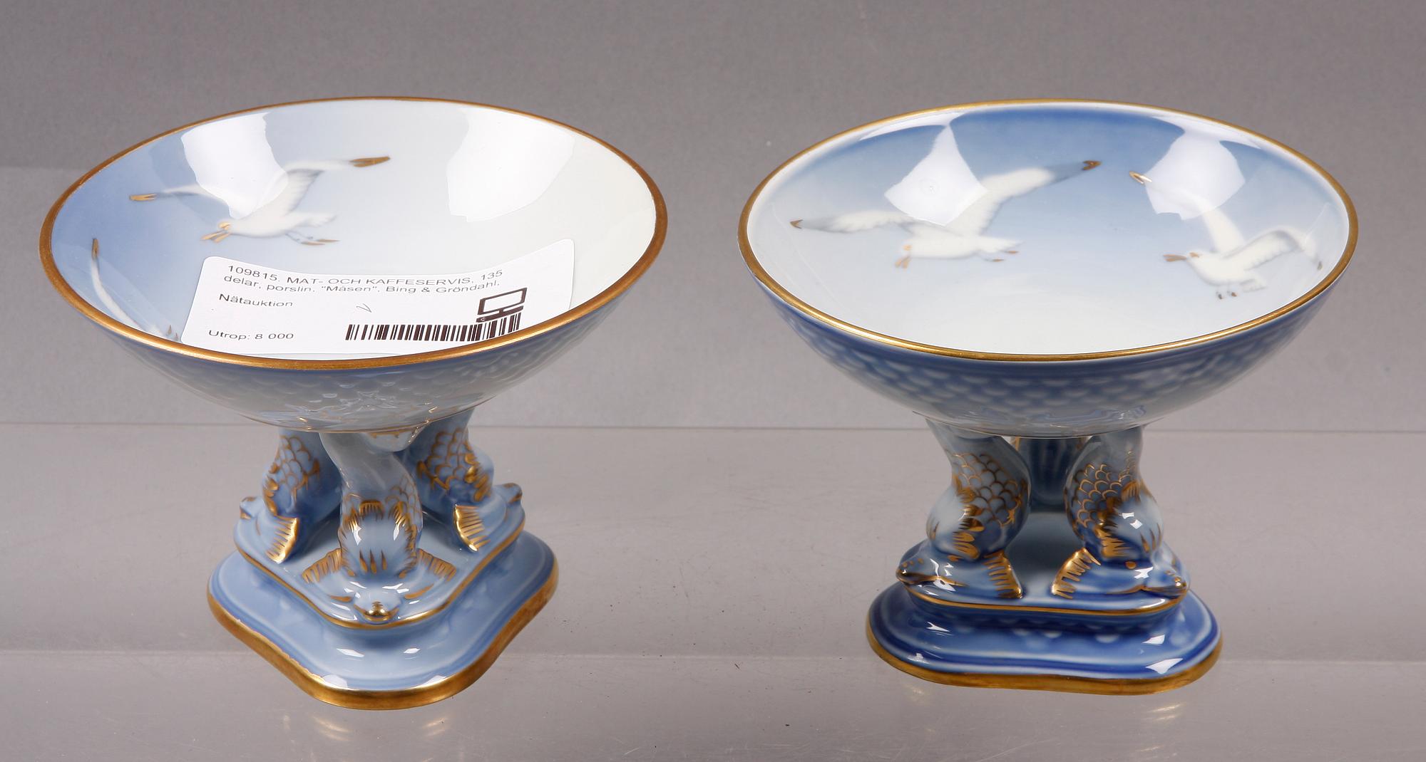 MAT- OCH KAFFESERVIS, 135 delar, porslin, "Måsen", Bing & Gröndahl,