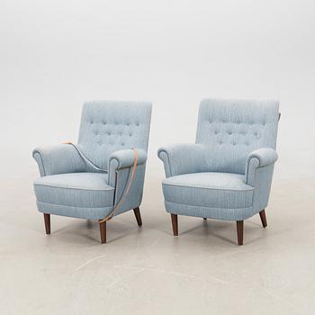 Carl Malmsten, a pair of armchairs, "Hemmakväll", late 20th century.