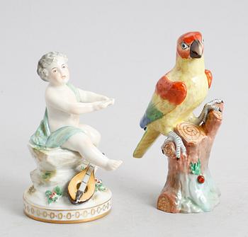 FIGURER, 2 st, porslin, Dresden och Volkstedt, 1900-talets mitt.