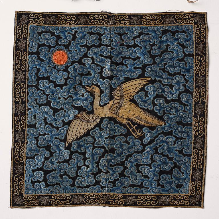 A group of six 'Buzi', Qing dynasty, 19th century.