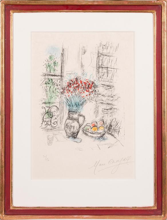 MARC CHAGALL, ”LES ROSES POMPONS" 1974.