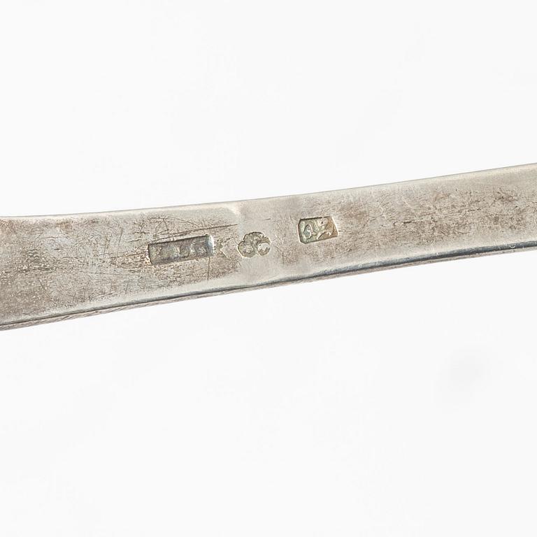 A Swedish silver spoon, marks of Lars Löfgren, Hudiksvall 1793.