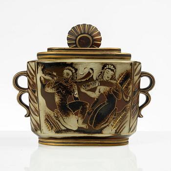 Gunnar Nylund, urna med lock, "Flambé", Rörstrand.