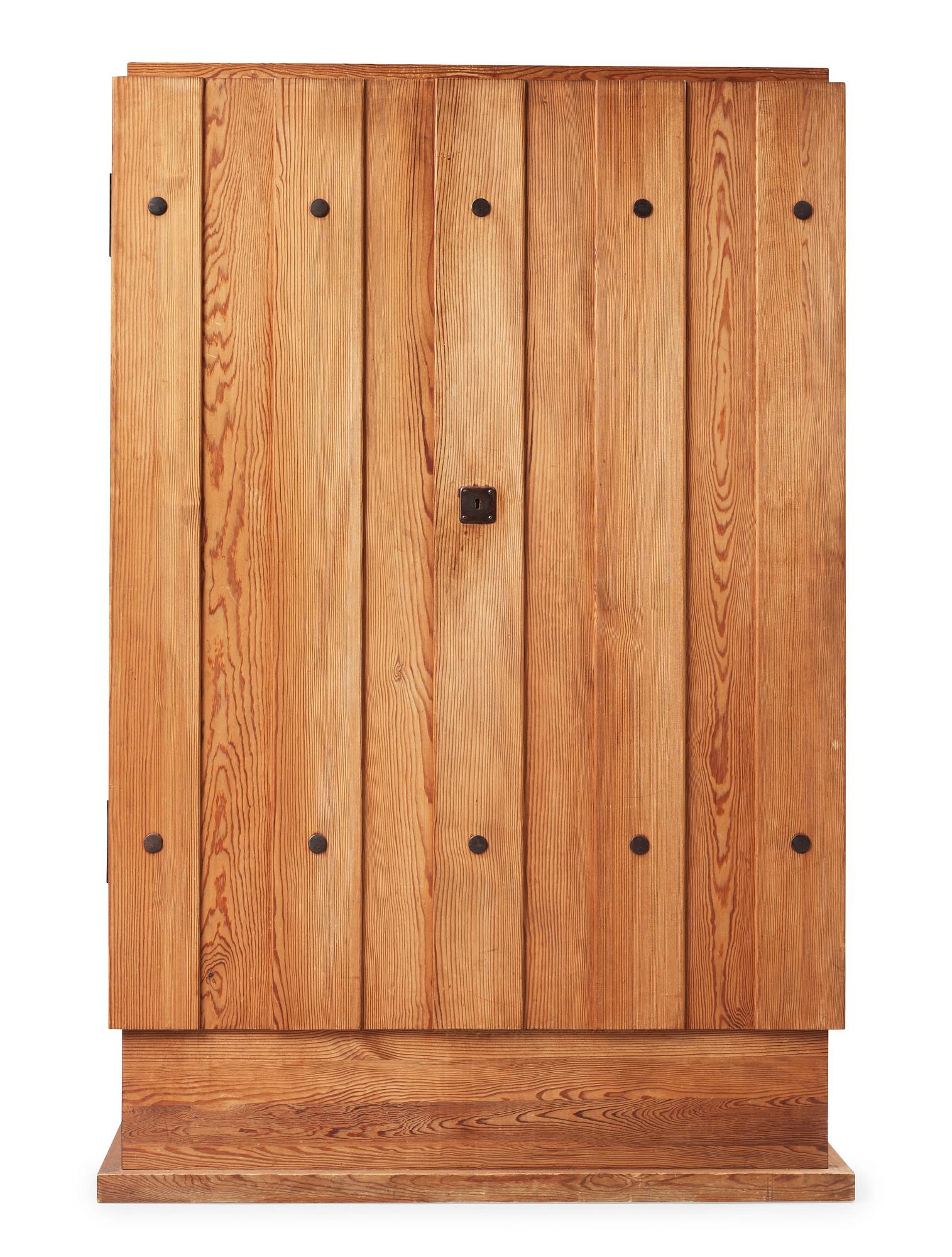 An Axel Einar Hjorth 'Lovö' stained pine cabinet, Nordiska Kompaniet, Sweden 1930's.