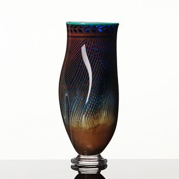 Gunnar Cyrén, a 'graal' glass vase, Orrefors, Sweden 1989.