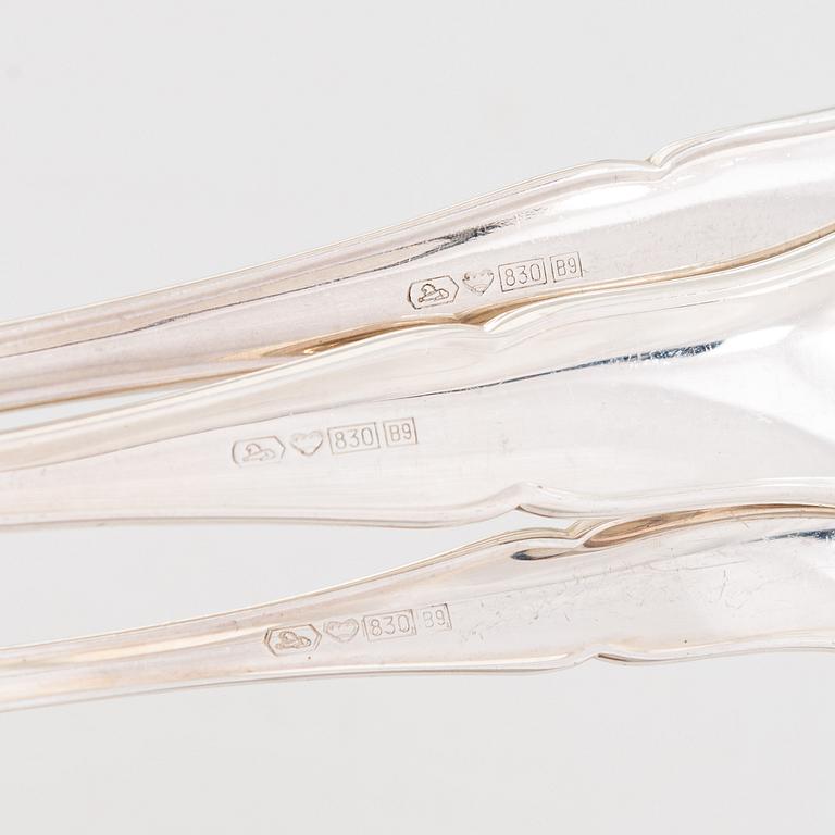 A 40-piece 'Chippendale' silver cutlery, Kultakeskus, Hämeenlinna 2003. In fitted box.