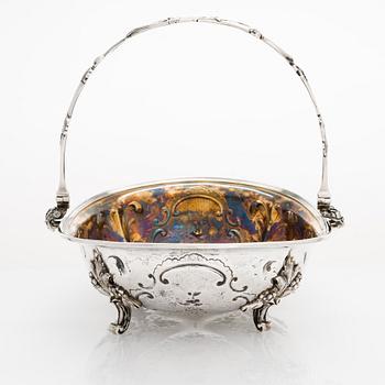 A Russian parcel-gilt silver breadbasket, maker's mark of Carl Johan Tegelsten, Saint Petersburg 1845.