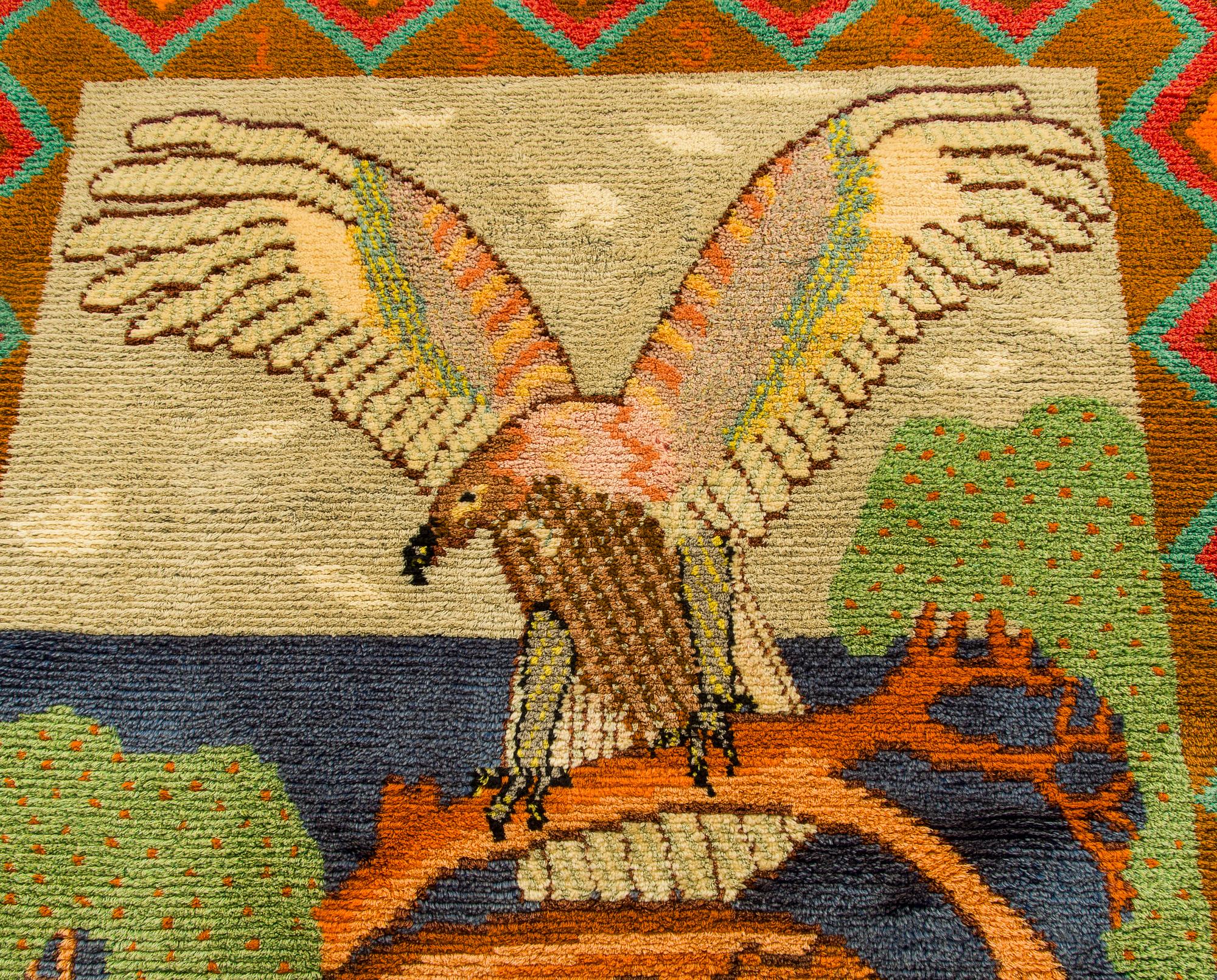 Maria Schwarzberg, penkkiryijy,malli Suomen Käsityön Ystävät. Noin 285 x 165 cm.