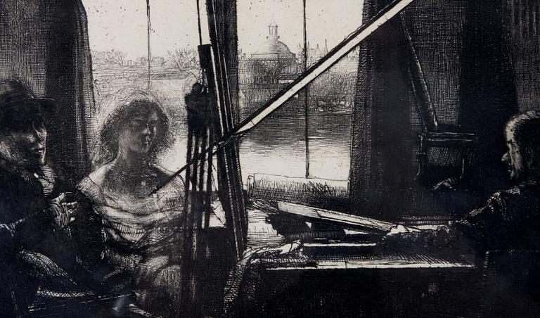 AXEL FRIDELL, etsning, utförd 1932, (Föreningen för grafisk konst 1943).