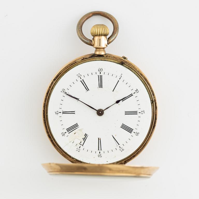 Pocket watch, 14K gold, 37 mm.