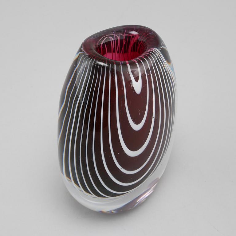 A mid 20th century "Zebra" vase, designed by Vicke Lindstrand for Kosta.