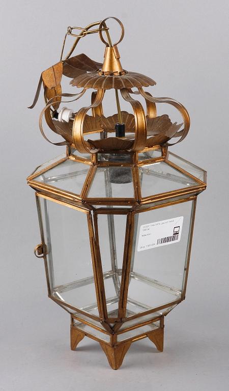 TAKLYKTA, glas och metall, 1900-tal. H 66.