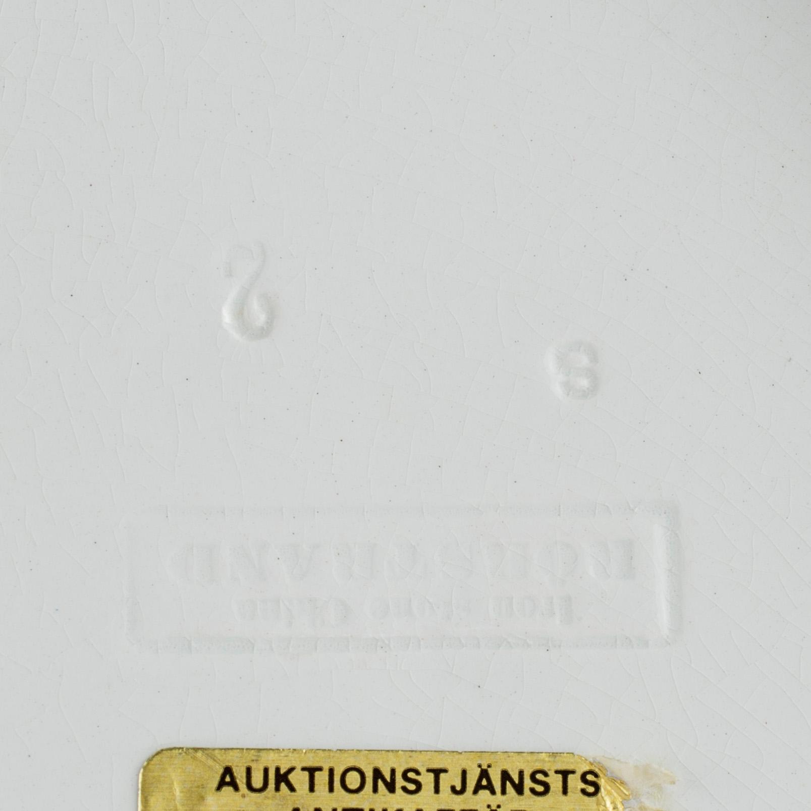 FISKFAT med insats, flintgods Rörstrand 1800-tal.