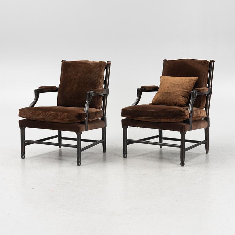 Karmstolar, ett par, Gripsholmsmodell, sent 1900-tal.