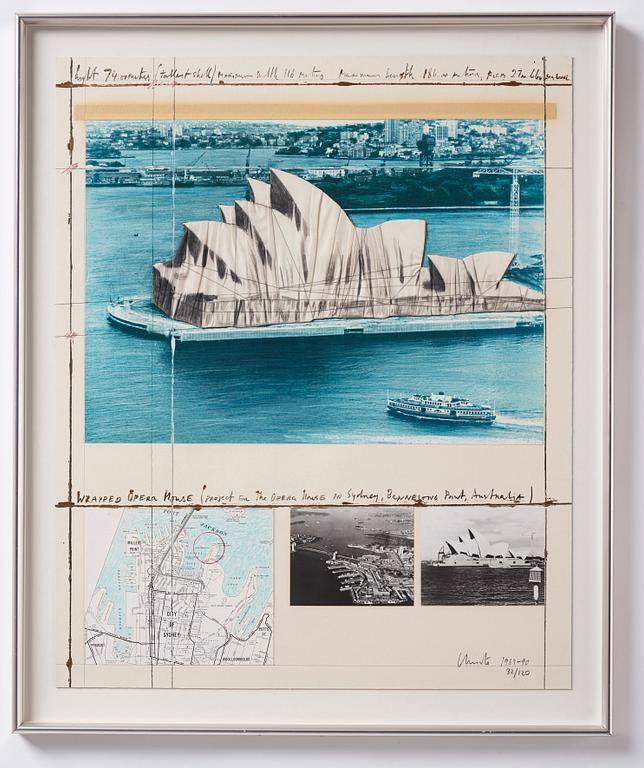 Christo & Jeanne-Claude, "Wrapped Opera House (Project for the Opera House in Sydney, Bennelong, Australia).