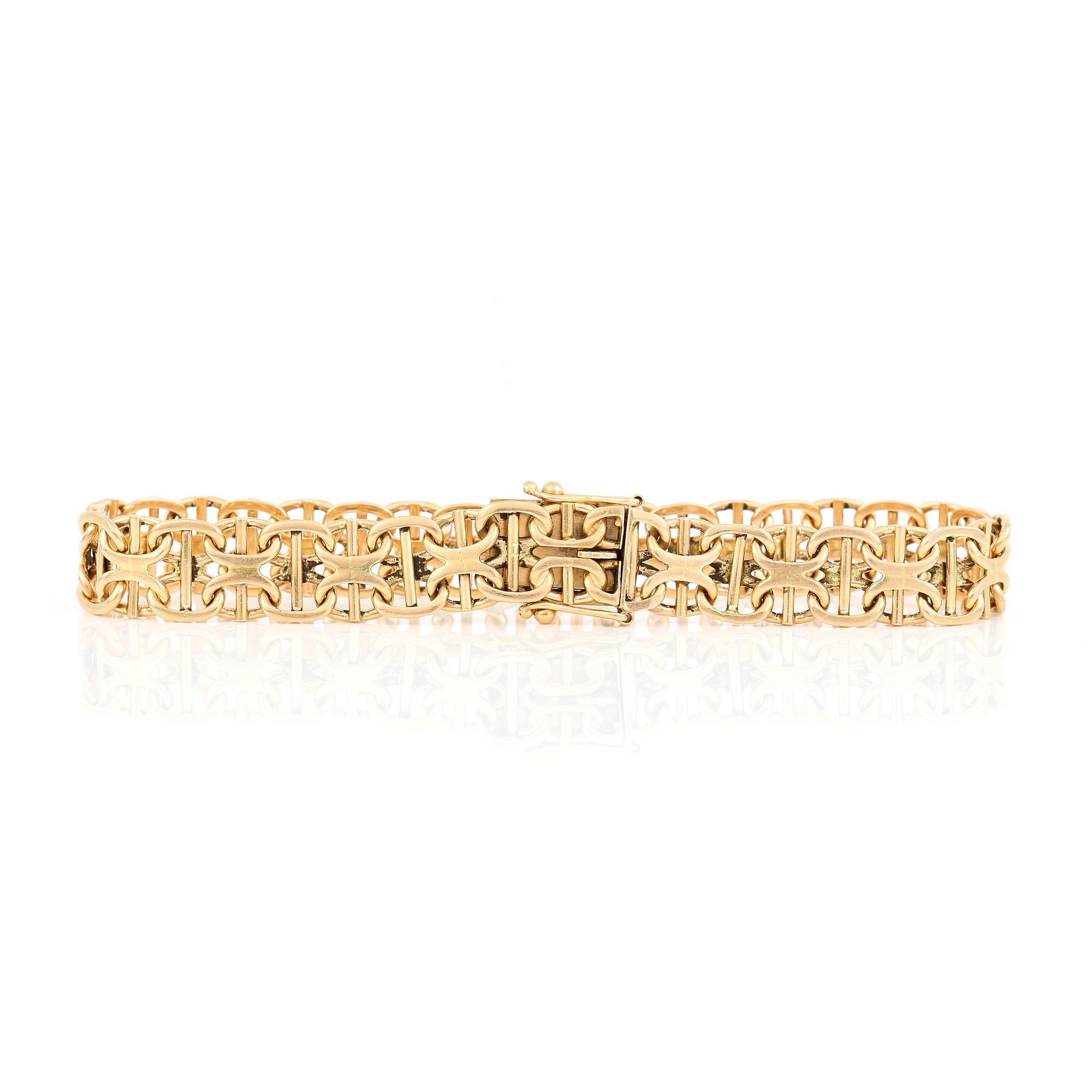 ARMBAND, guld 18K, Ädelsmycken AB, Stockholm 1963. Vikt 30 gram.
