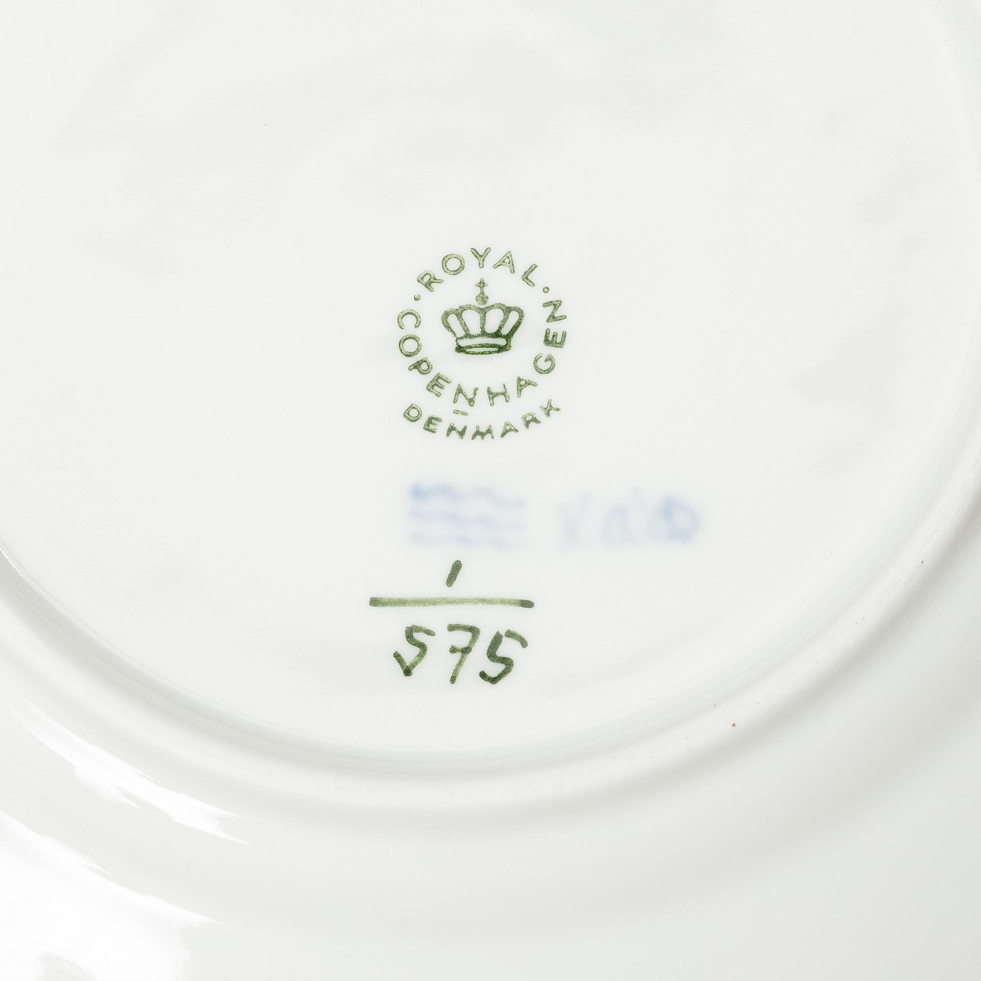 Royal Copenhagen, A 'Blue fluted' dinner and coffee service, most half lace (92 pieces).