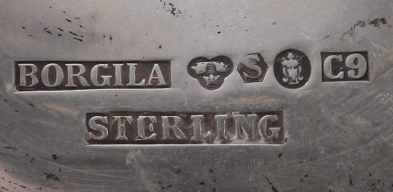 LJUSSTAKE, sterling silver, Atelier Borgila Stockholm 1953. Vikt ca 250 gram.