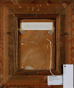 OKÄND KONSTNÄR, olja på masonitpannå, otydligt signerad.