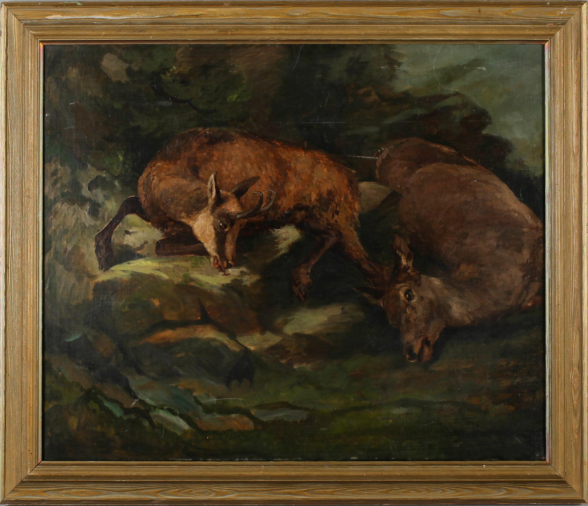 OKÄND KONSTNÄR, olja på duk, ej signerad, 1800-/1900-tal.