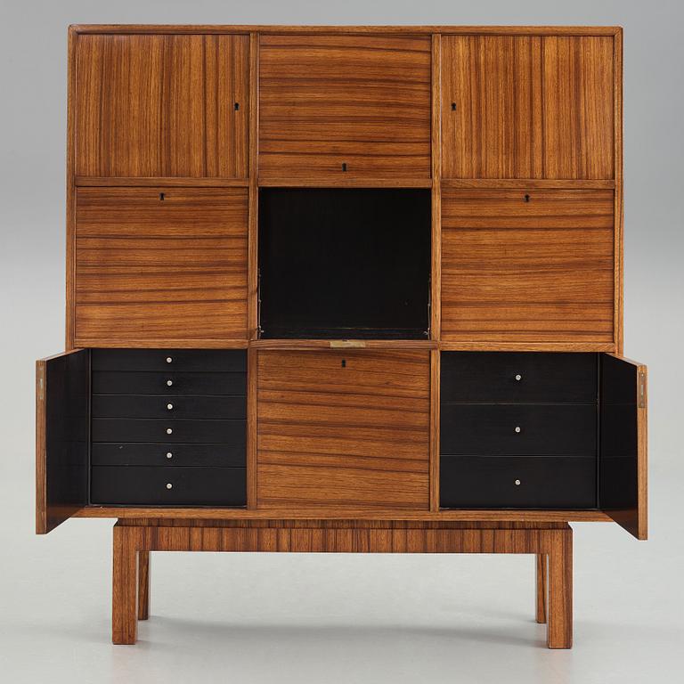 Erik Lund, a zebrano venereed cabinet, Georg Ryman Snickeriverkstäder for the 1930 Stockholm Exhibition.