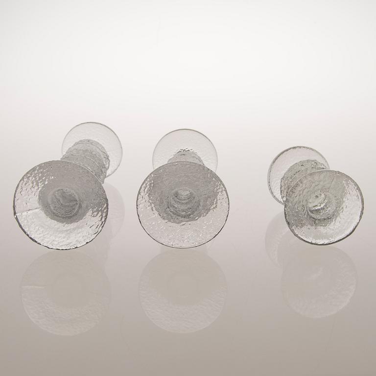 TIMO SARPANEVA, A set of six 'Festivo' glass candlesticks for Iittala.