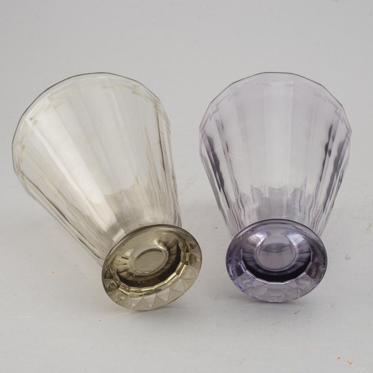 Two 1920/30s glass vases, design Simon Gate for Orrefors.