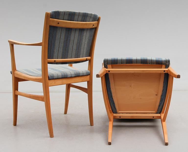 KARMSTOLAR, 1 par, Carl Malmsten, Waggeryds Möbelfabrik, 1900-talets andra hälft.