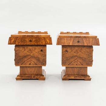 Nightstands, a pair, Art Deco, first half of the 20th century.