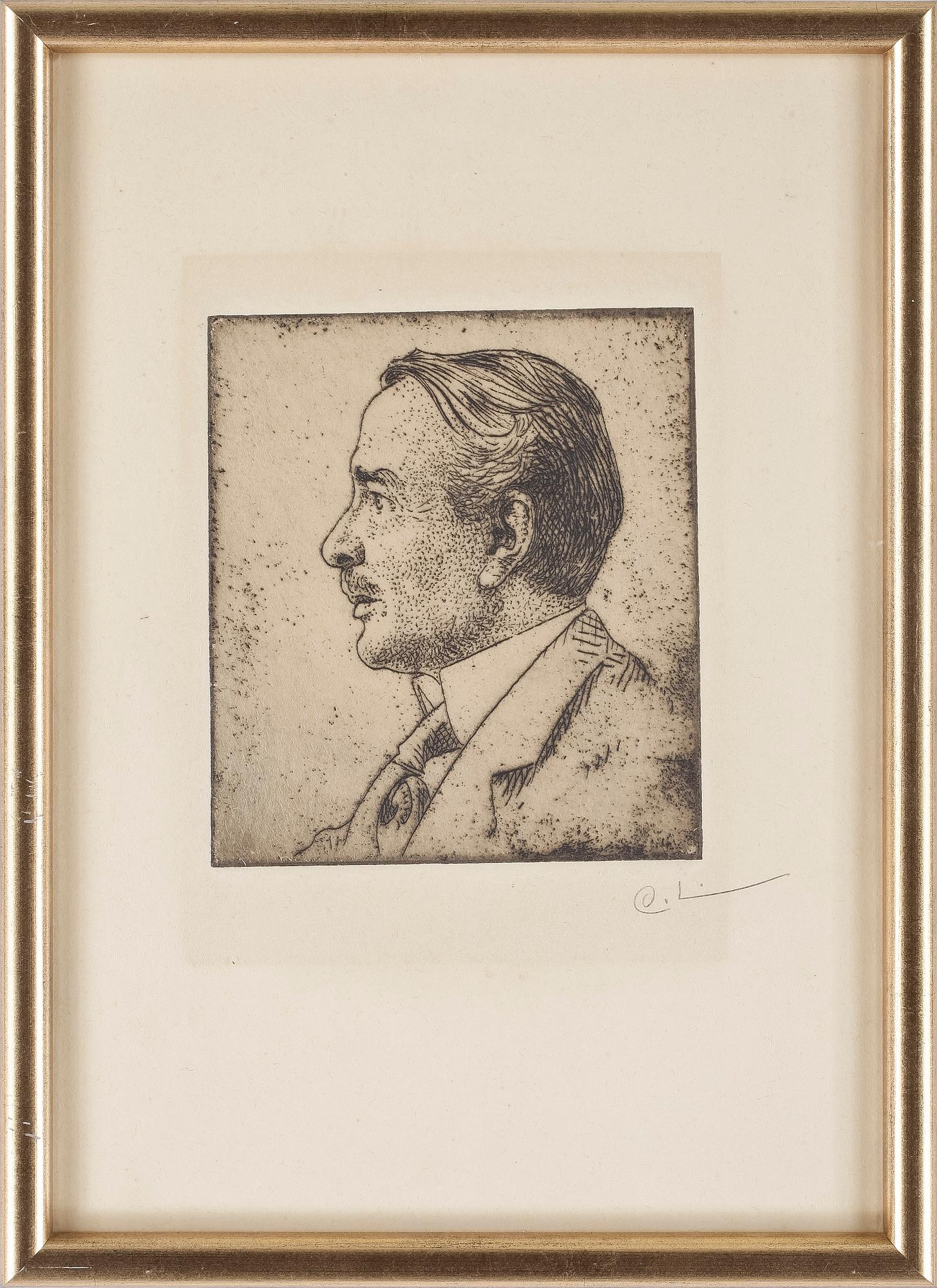 CARL LARSSON, "Erik Axel Karlfeldt" signerad i blyerts.