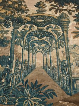 A TAPESTRY, tapestry weave, "A castle garden", ca 269 x 327 cm, France the beginning of the 18th century.