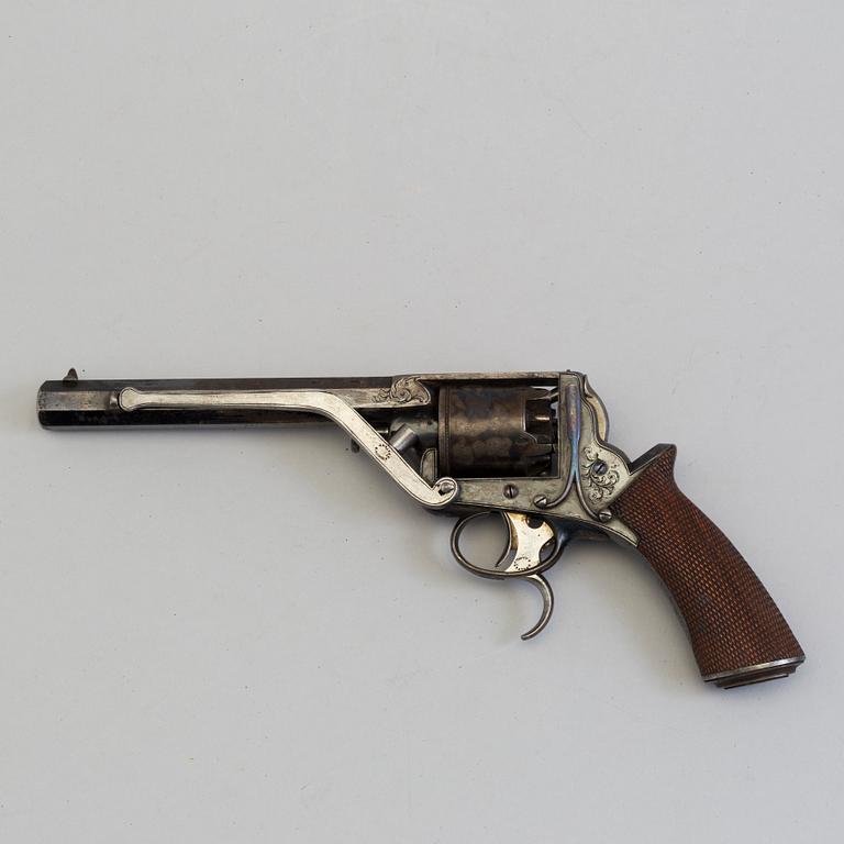 A English double-trigger Tranter revolver from the mid 19th century.