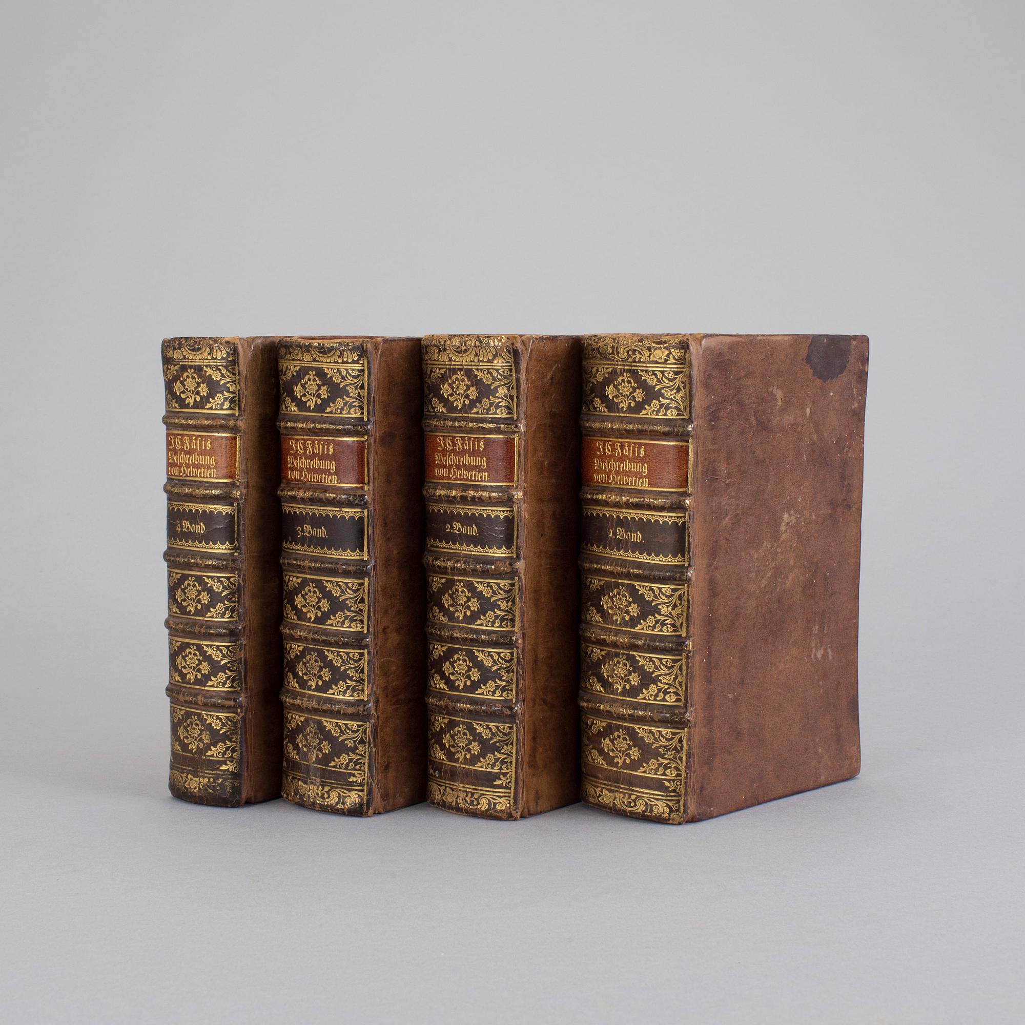 JOHANN KONRAD FÄSI, 4 vol, Genaue und vollständige Staats- und Erd-Beschreibung.., Zürich 1765-68.