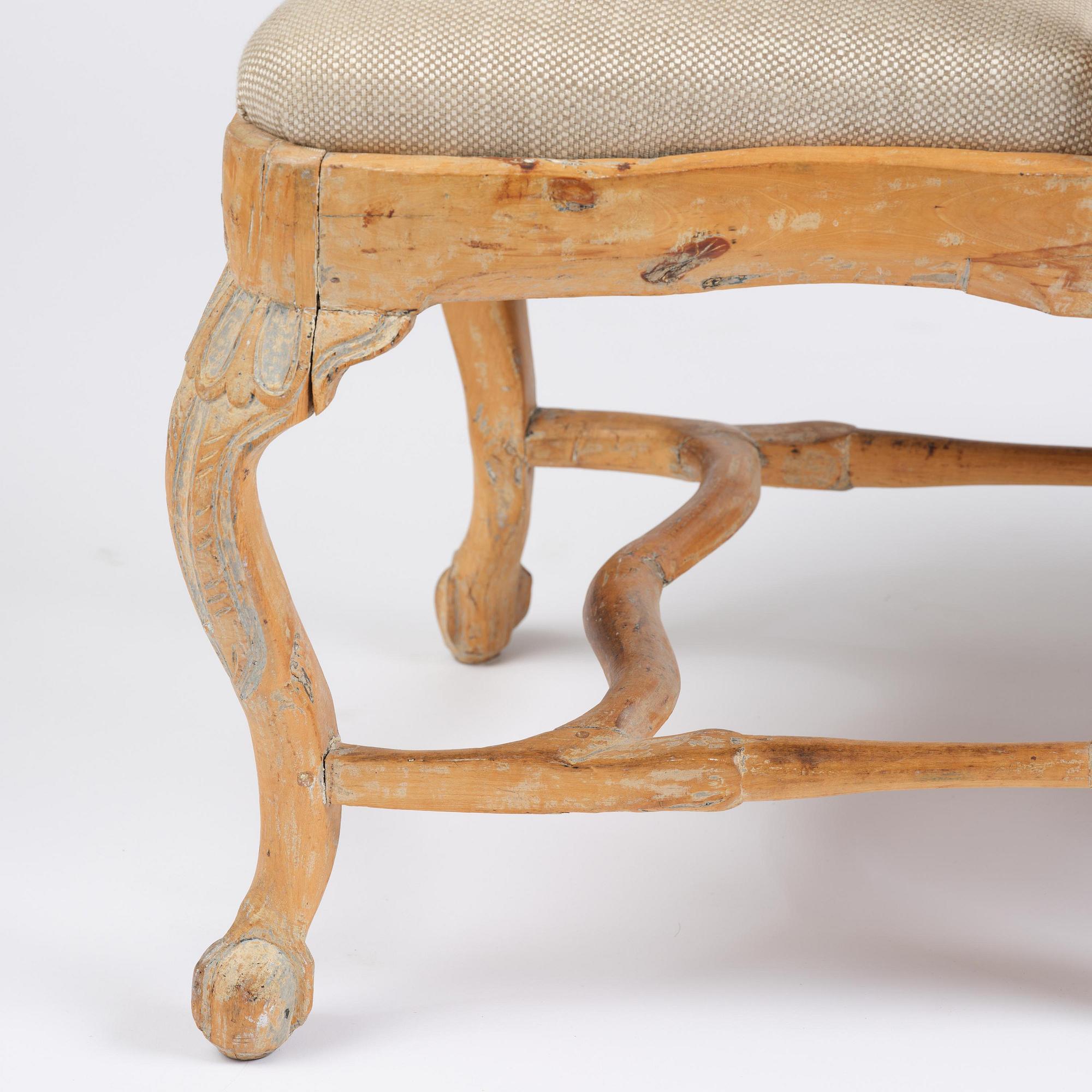 An assembled suite of eleven Swedish rococo chairs, later part 18th century.
