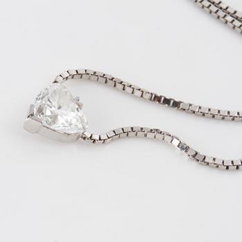 HALSBAND, med hjärtslipad diamant ca 1.00 ct,  Balestra Italien.