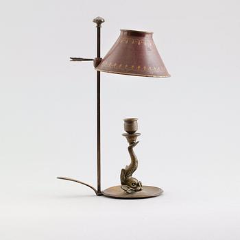 LJUSSTAKE, mässing, empirestil, 1800-/1900-tal.