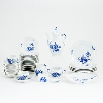 A 35 piece porcelain coffee service, 'Blue flower', Royal Copenhagen, Denmark.