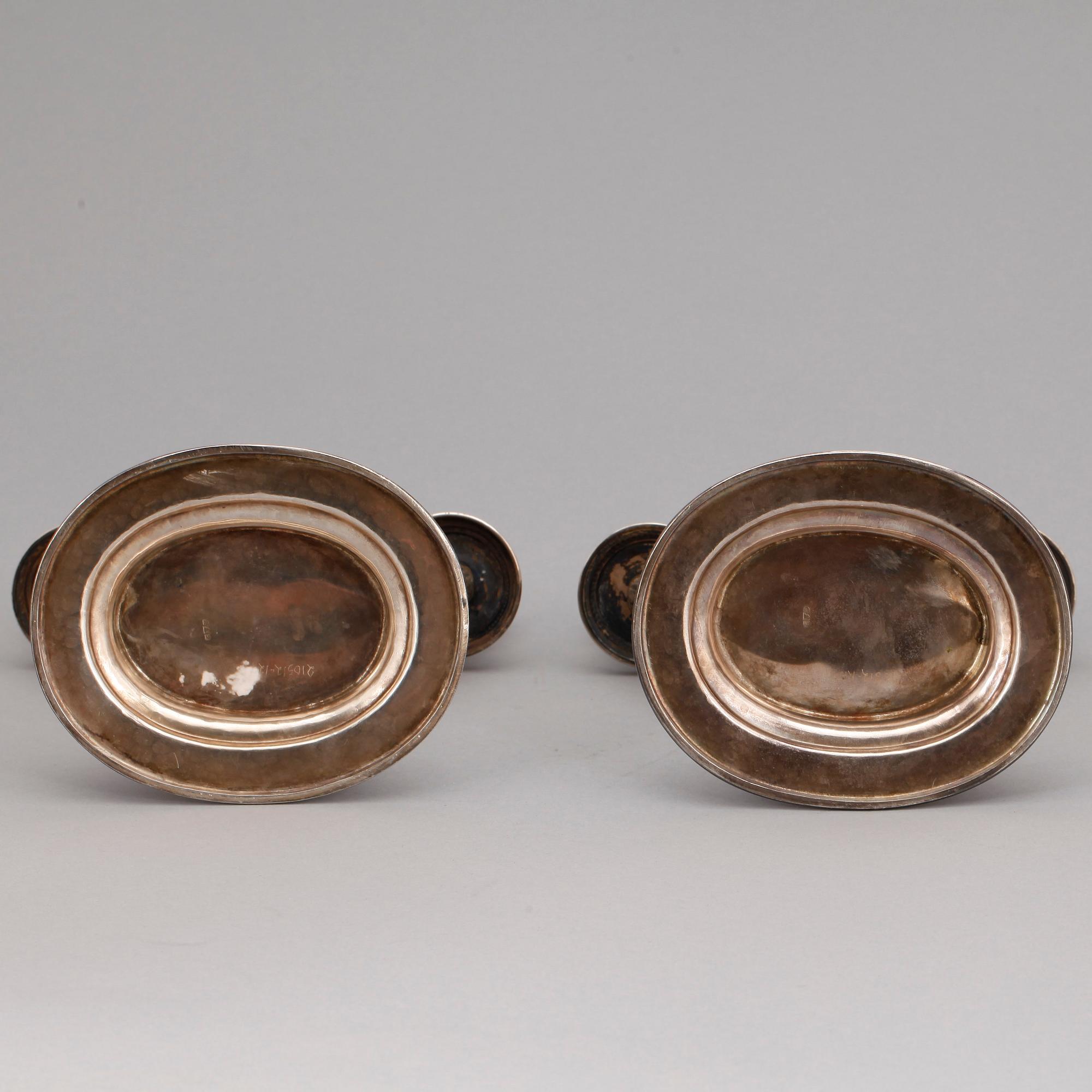 KANDELABRAR, ett par, silver, empirestil, Egypten 1900-talets mitt. Tot ca 1040 gram.