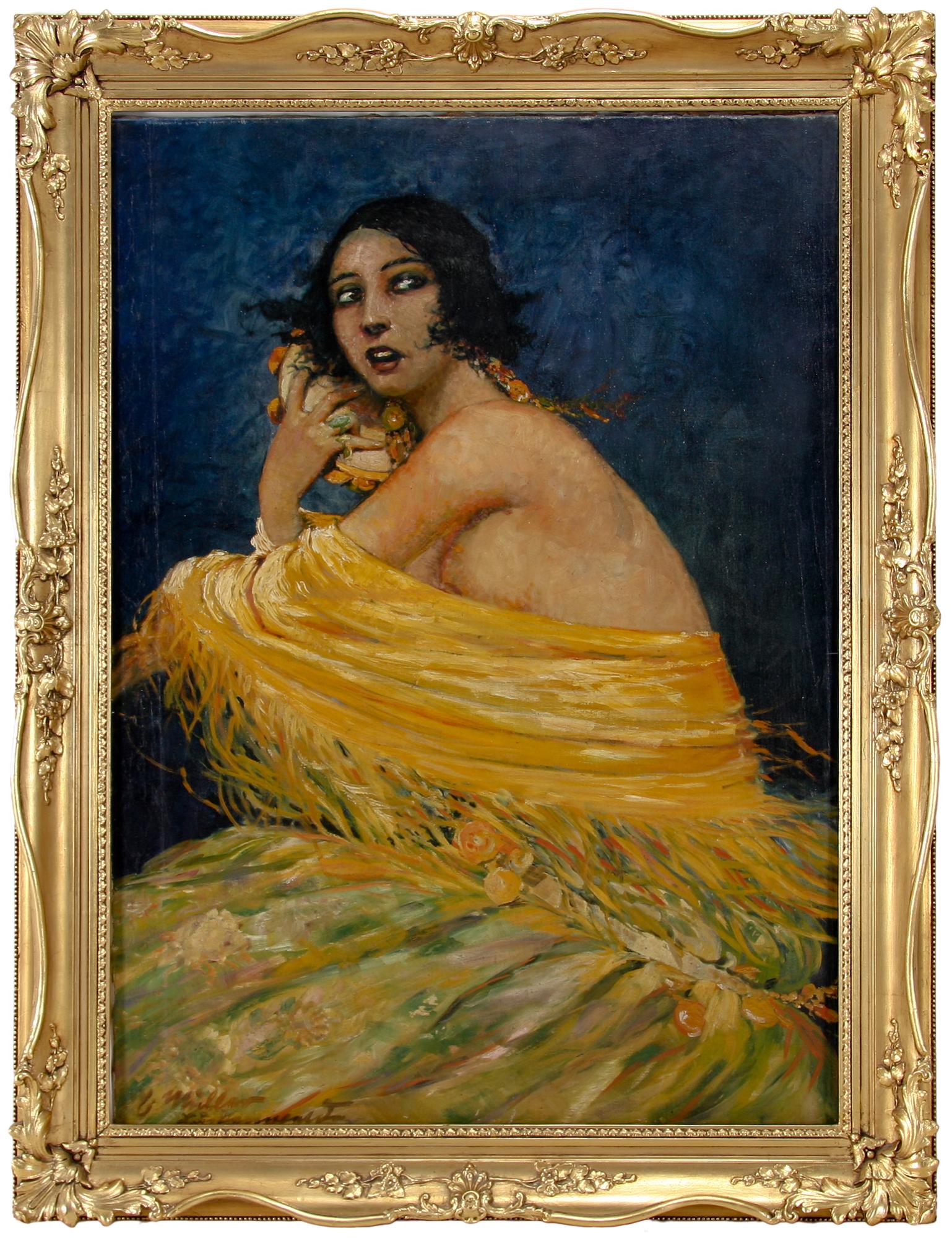 OKÄND KONSTNÄR, olja på duk, sign Müller Luckenwalde.