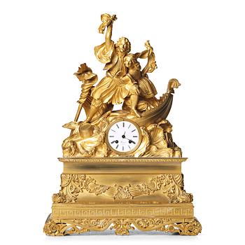 129. A Batavia mantel clock, 1820-40's.